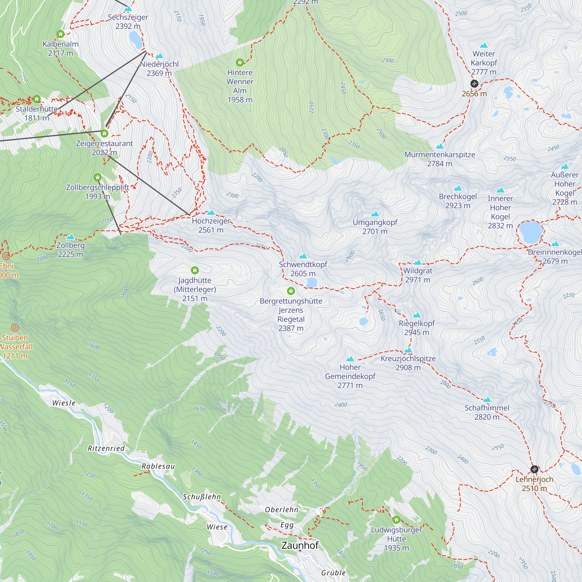 Bergrettungshütte Jerzens Riegetal map