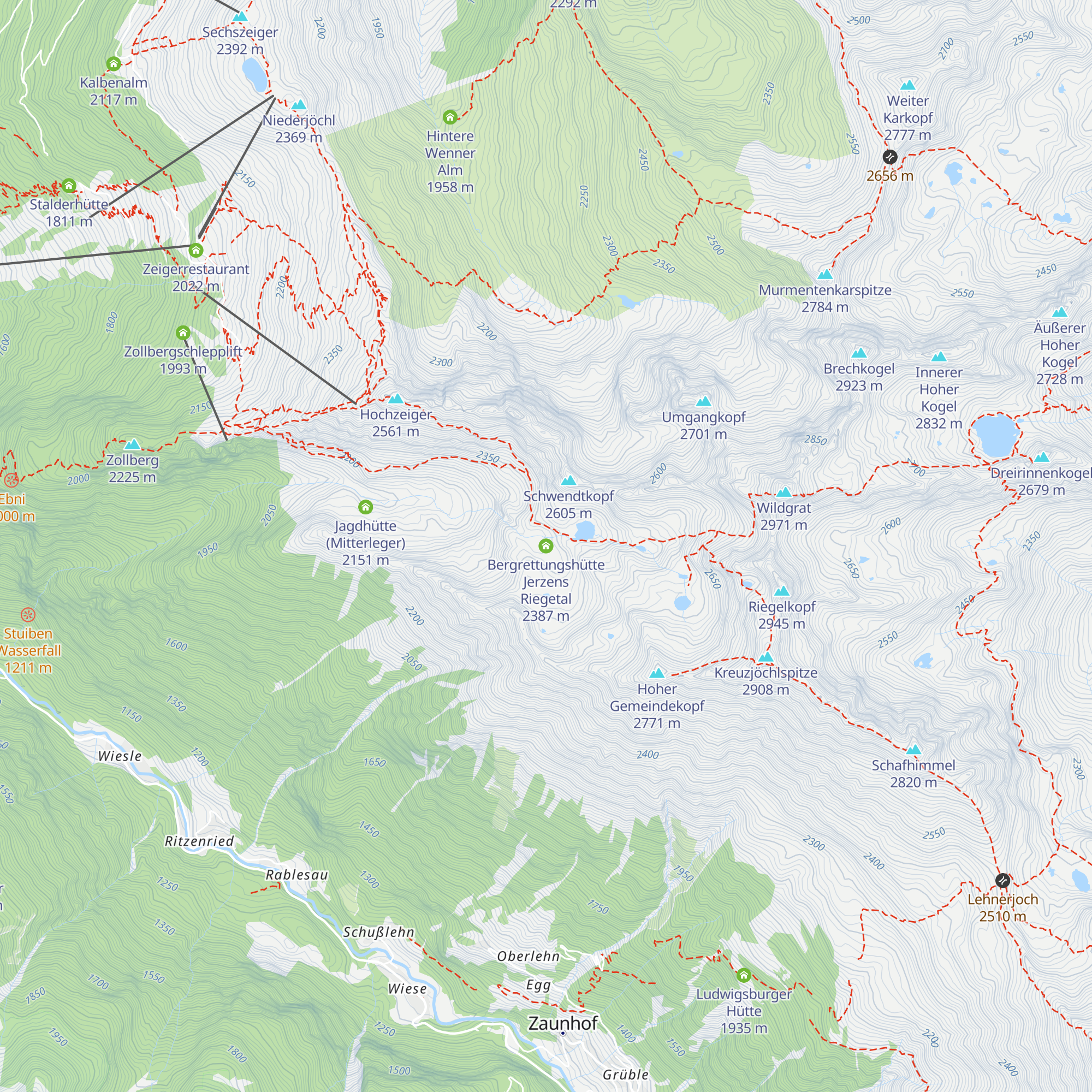 Bergrettungshütte Jerzens Riegetal map