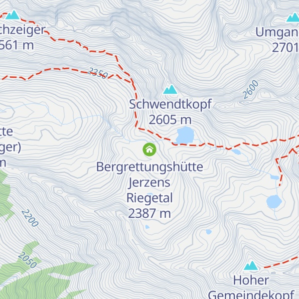 Map of Bergrettungshütte Jerzens Riegetal