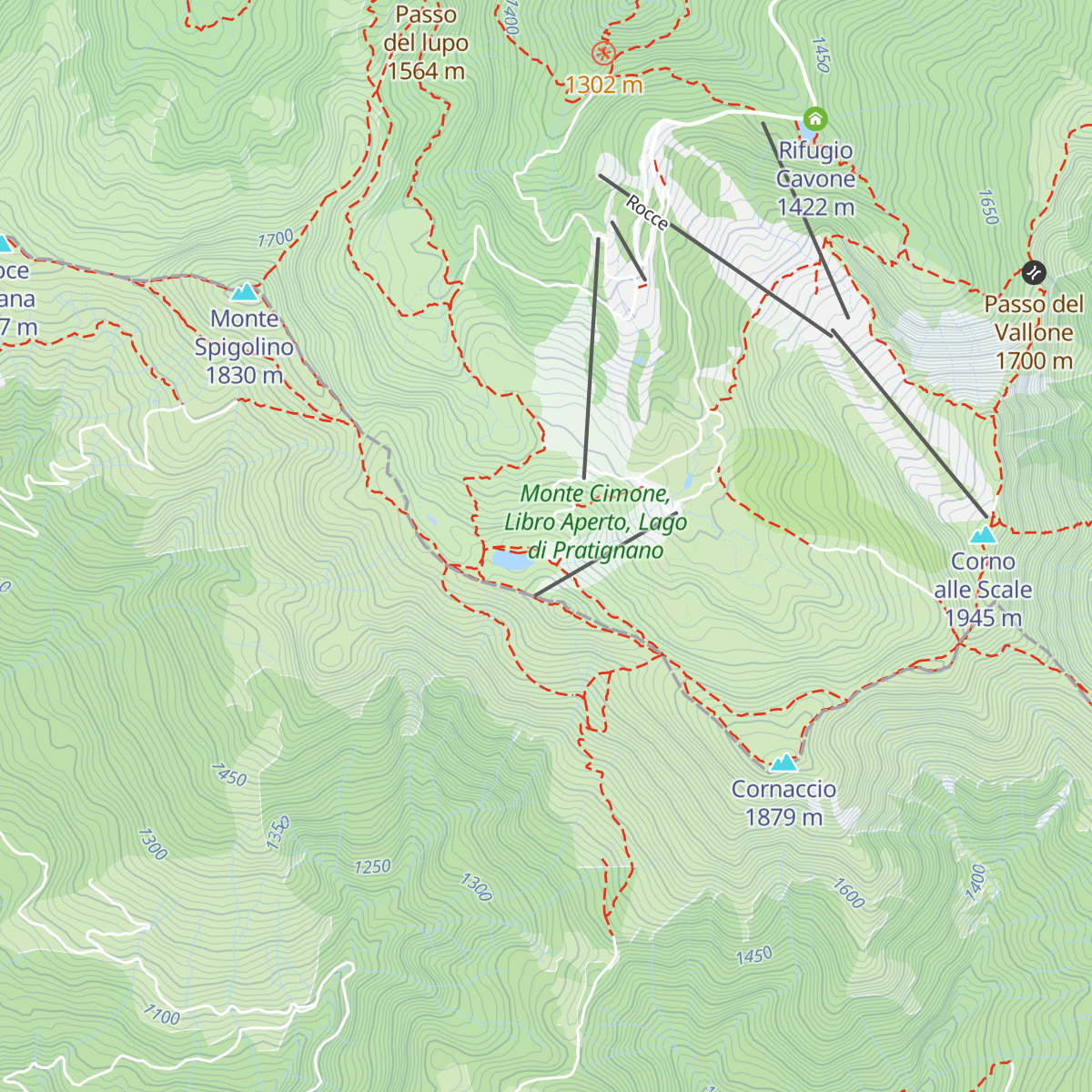 Rifugio Duca Degli Abruzzi - Lago Scaffaiolo map