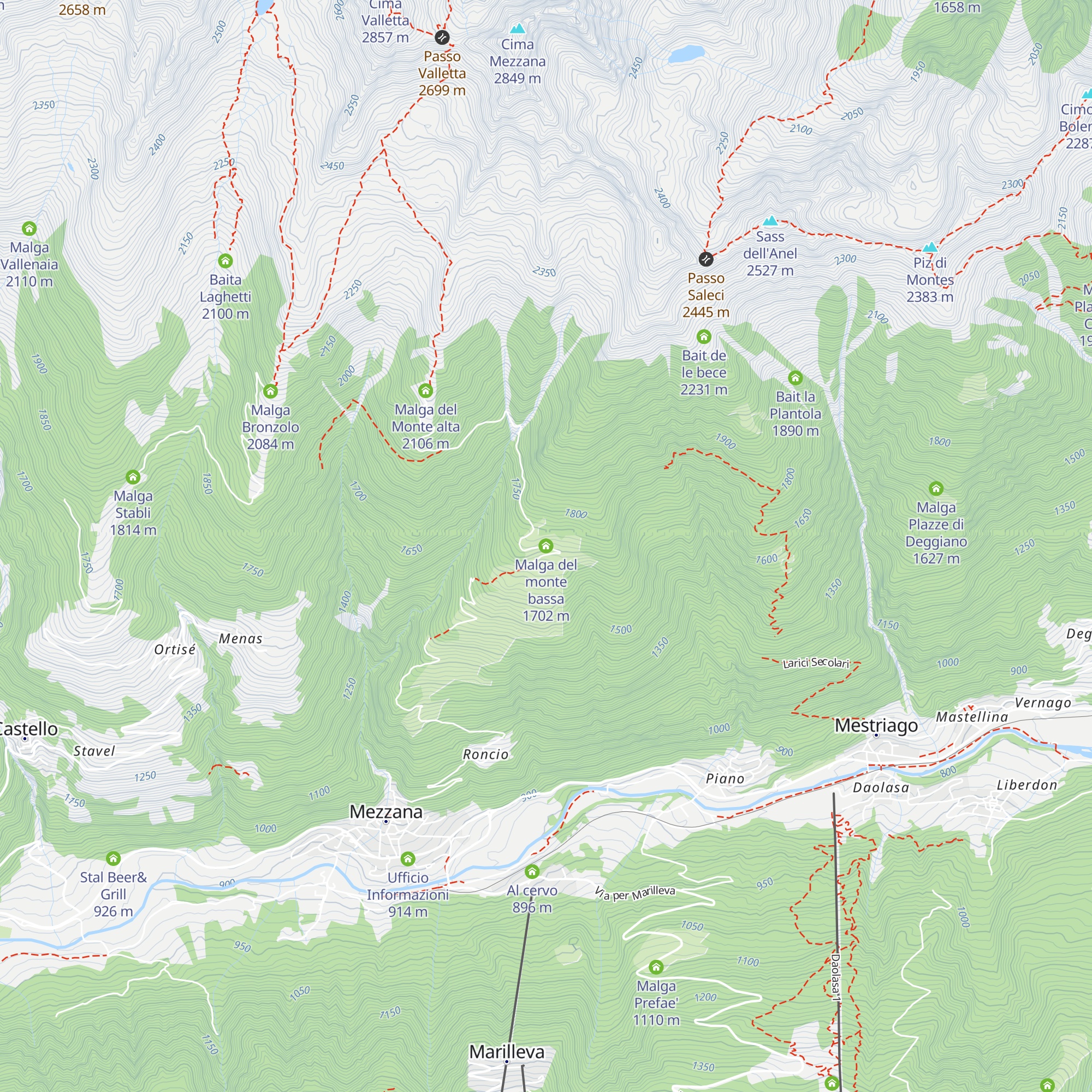 Malga del monte bassa map