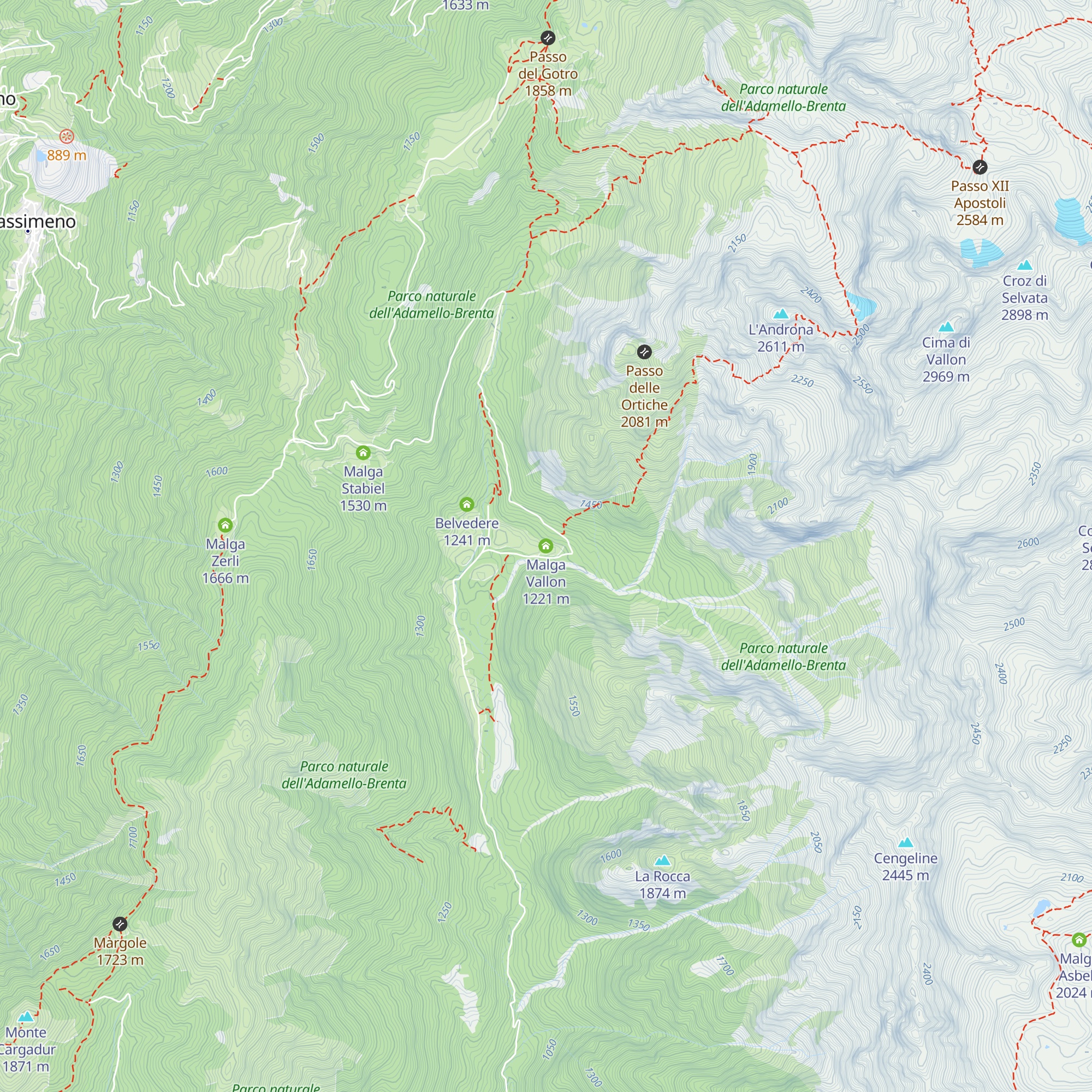 Malga Vallon map
