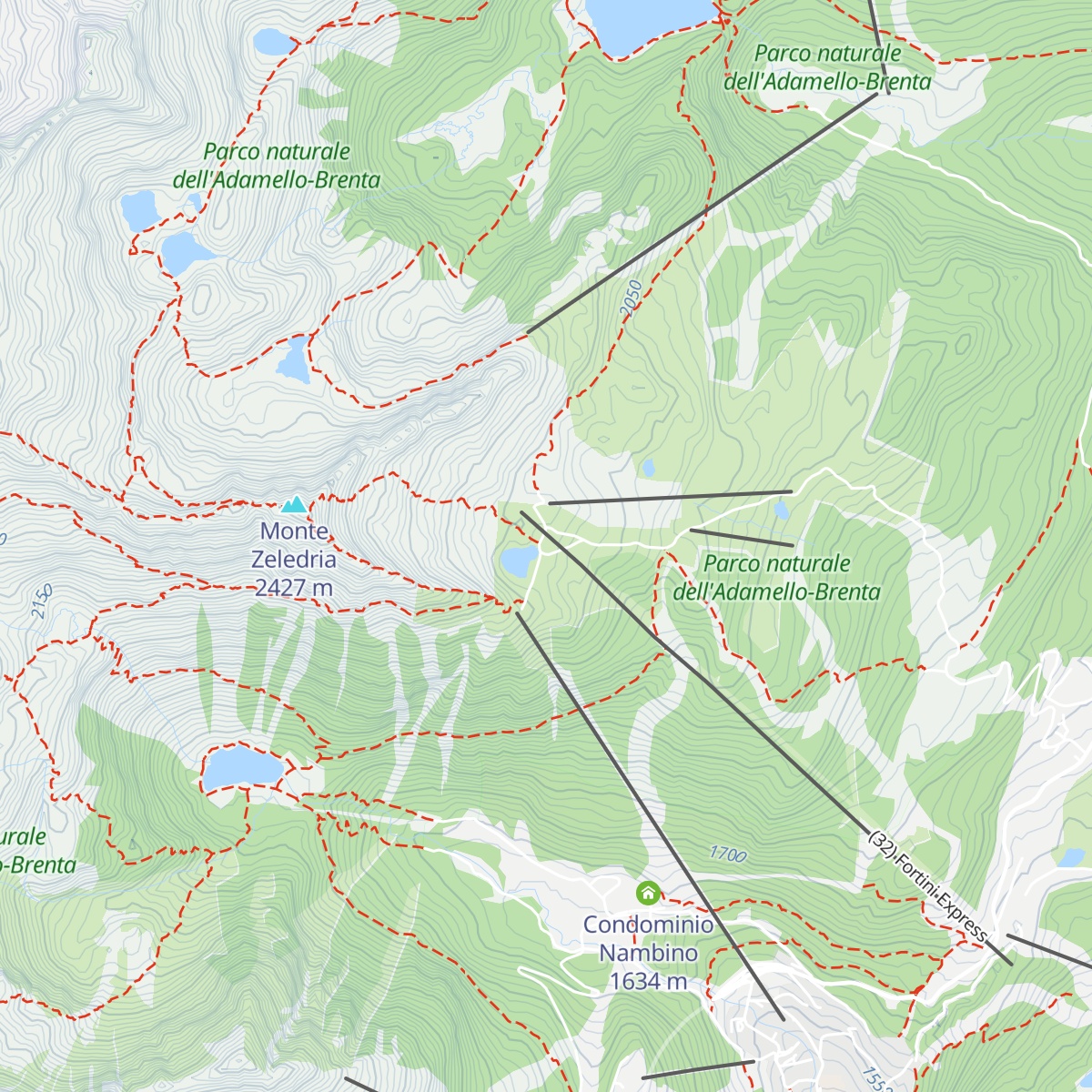 Rifugio Viviani Pradalago map