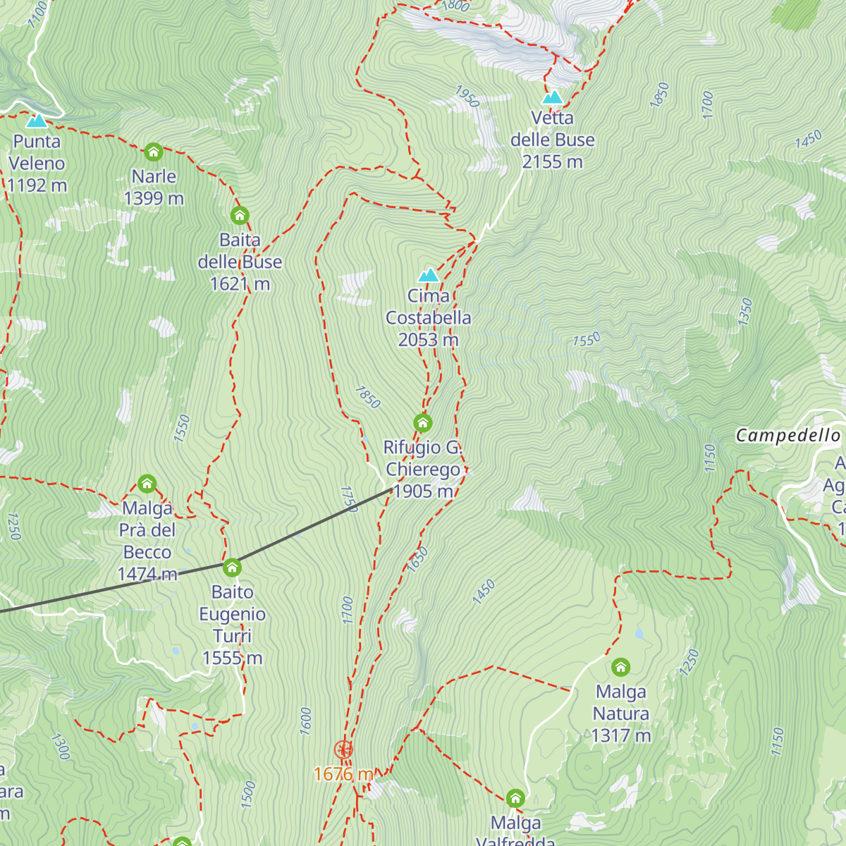Rifugio G. Chierego map