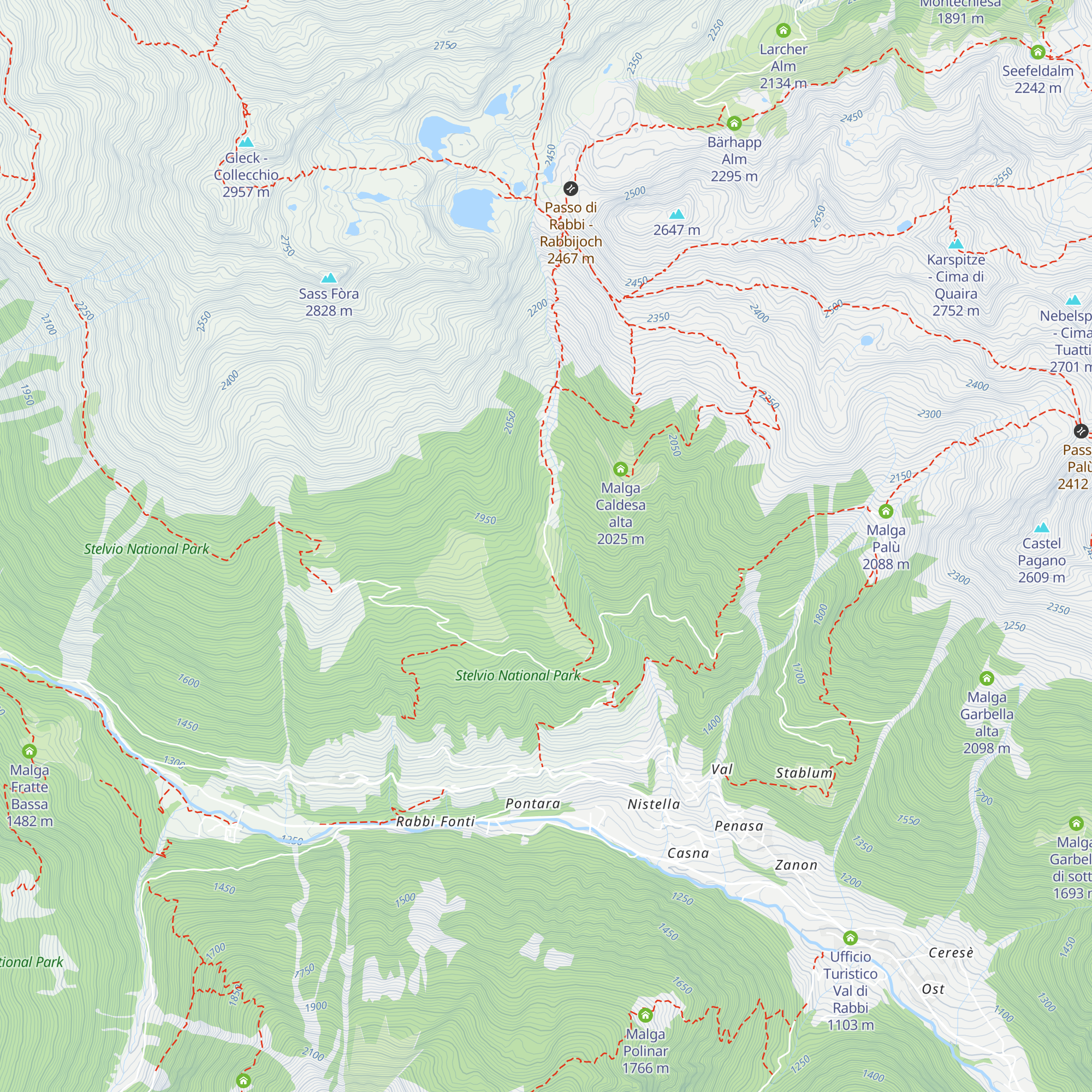 Malga Caldesa bassa map