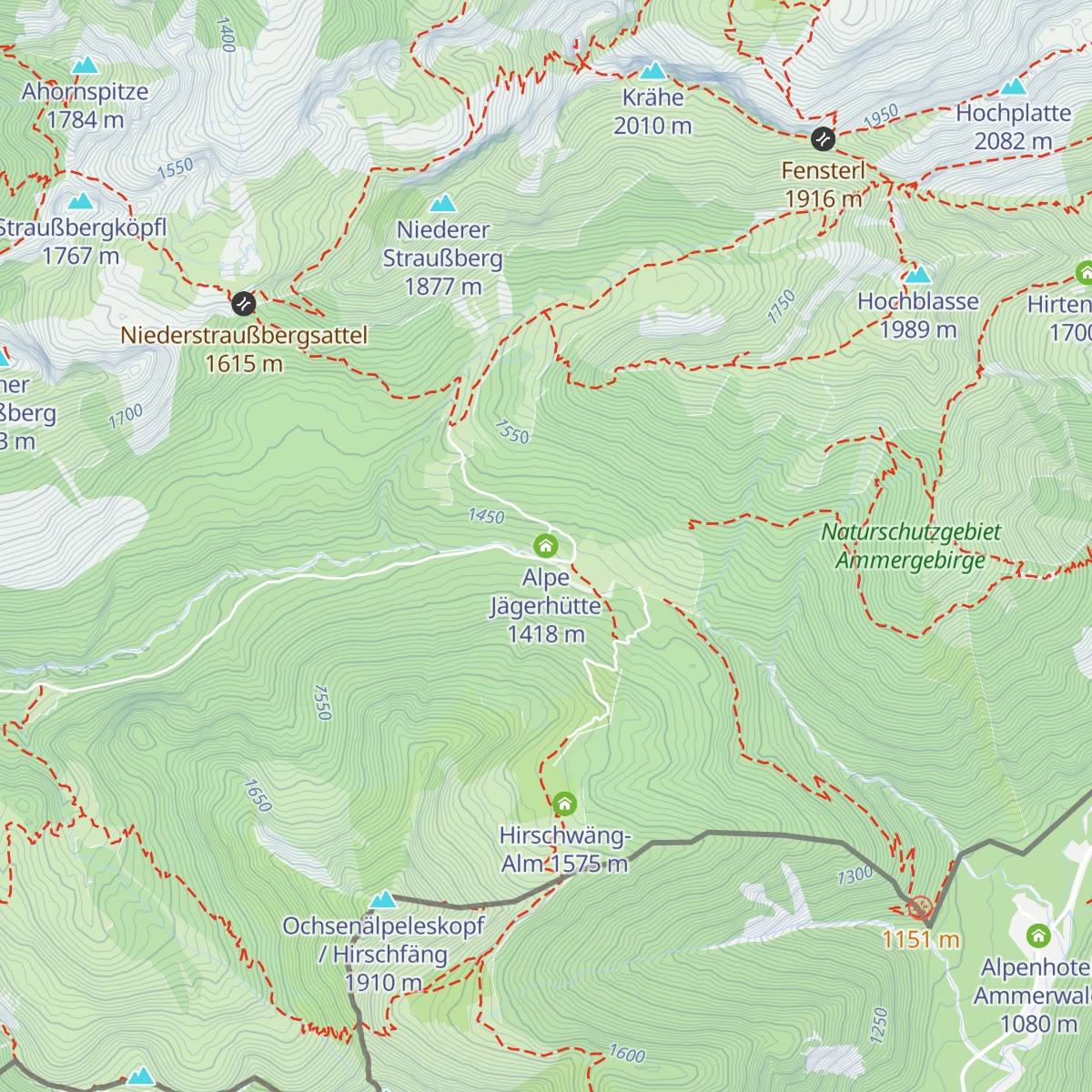 Alpe Jägerhütte map
