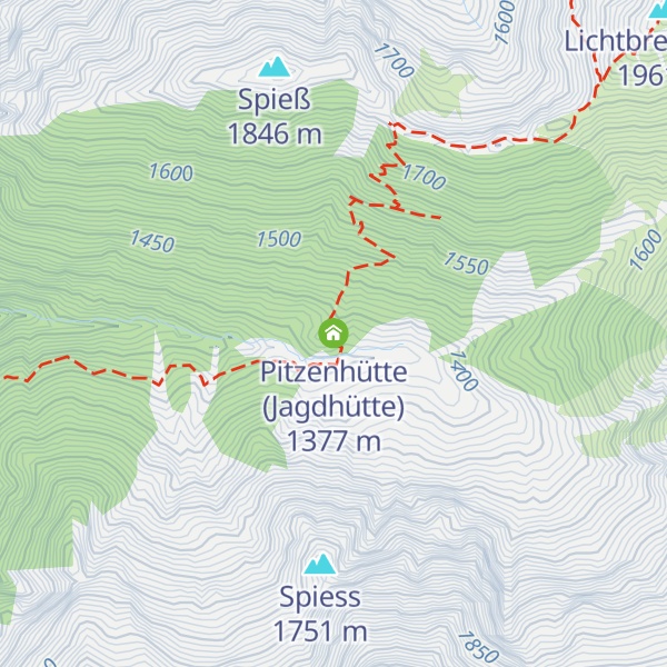 Map of Pitzenhütte (Jagdhütte)