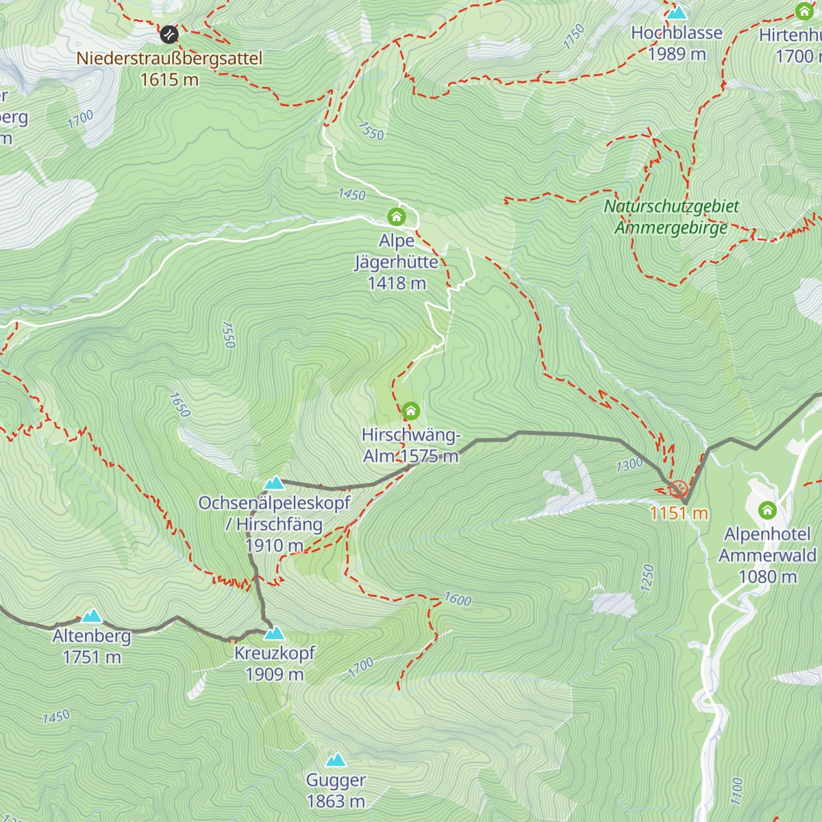 Hirschwäng-Alm map