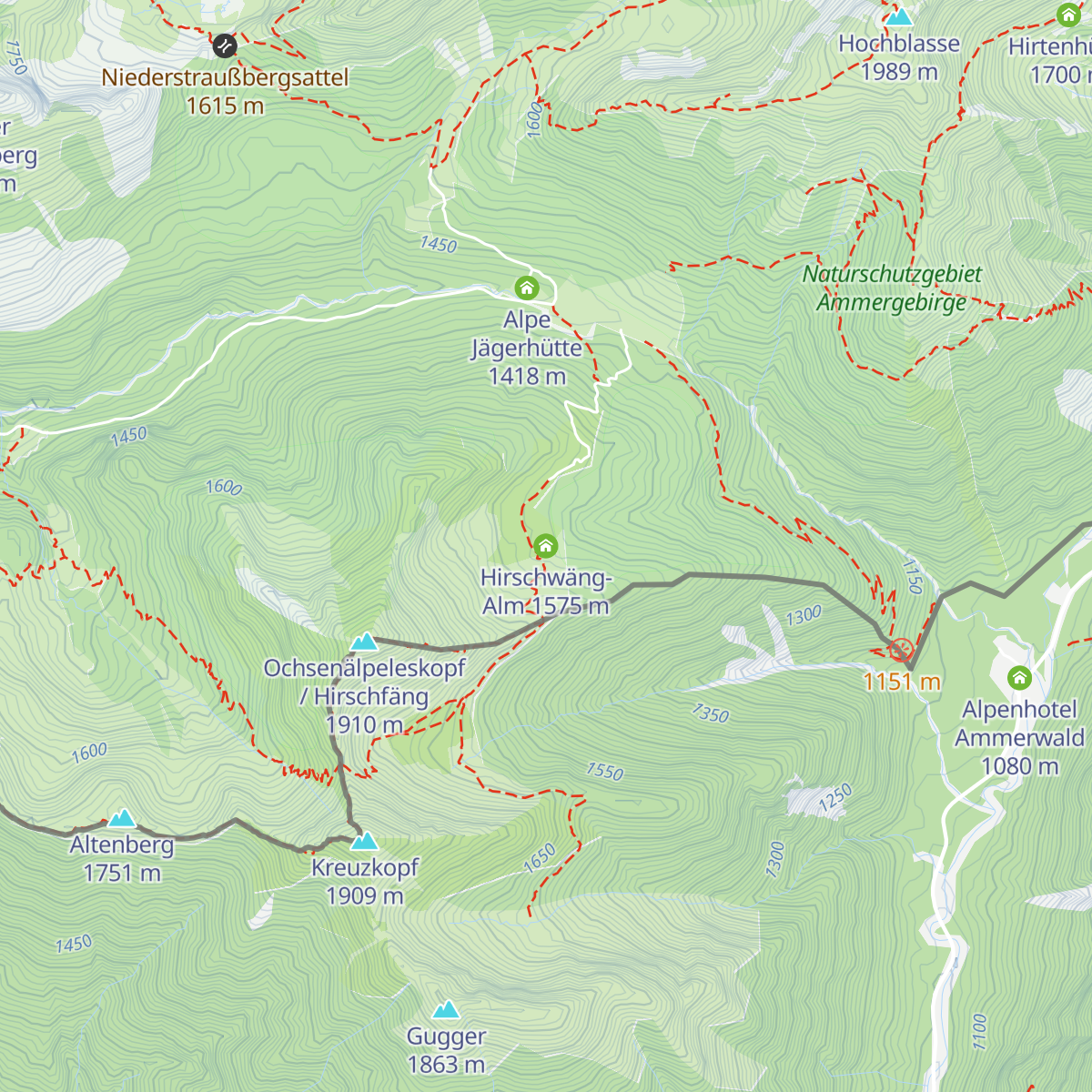 Hirschwäng-Alm map
