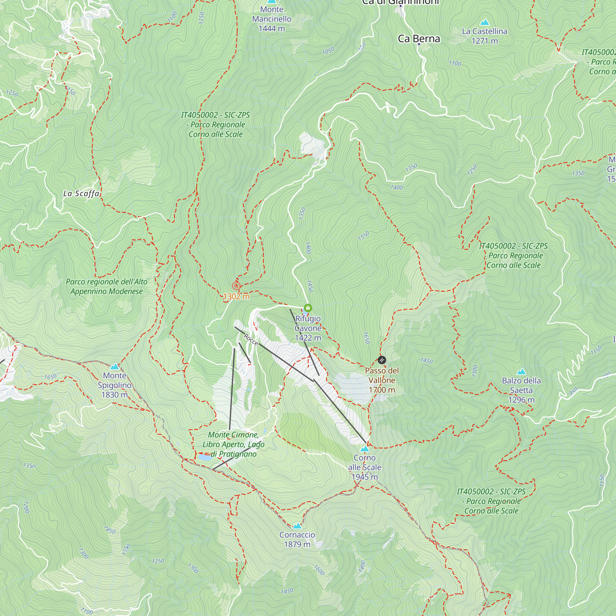 Rifugio Cavone map