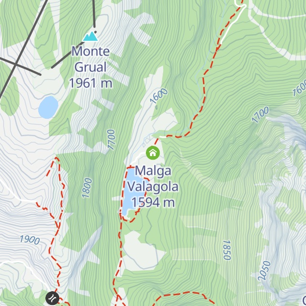 Map of Malga Valagola