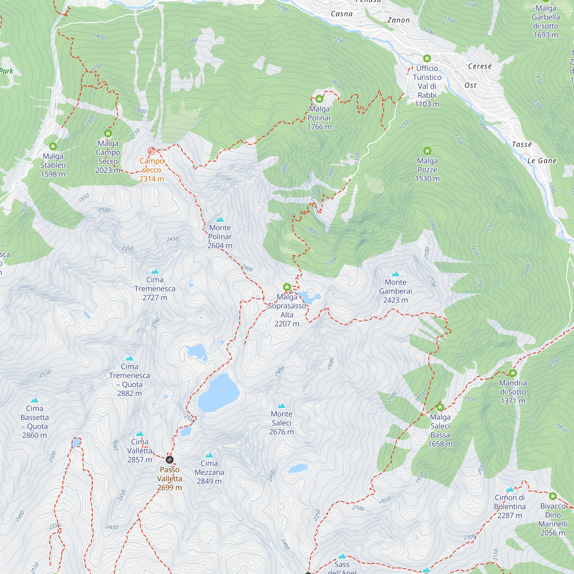 Malga Soprasasso Alta map