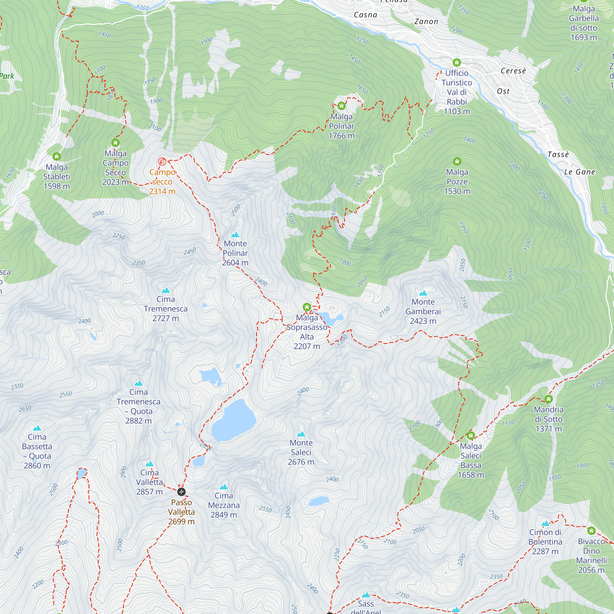 Malga Soprasasso Alta map