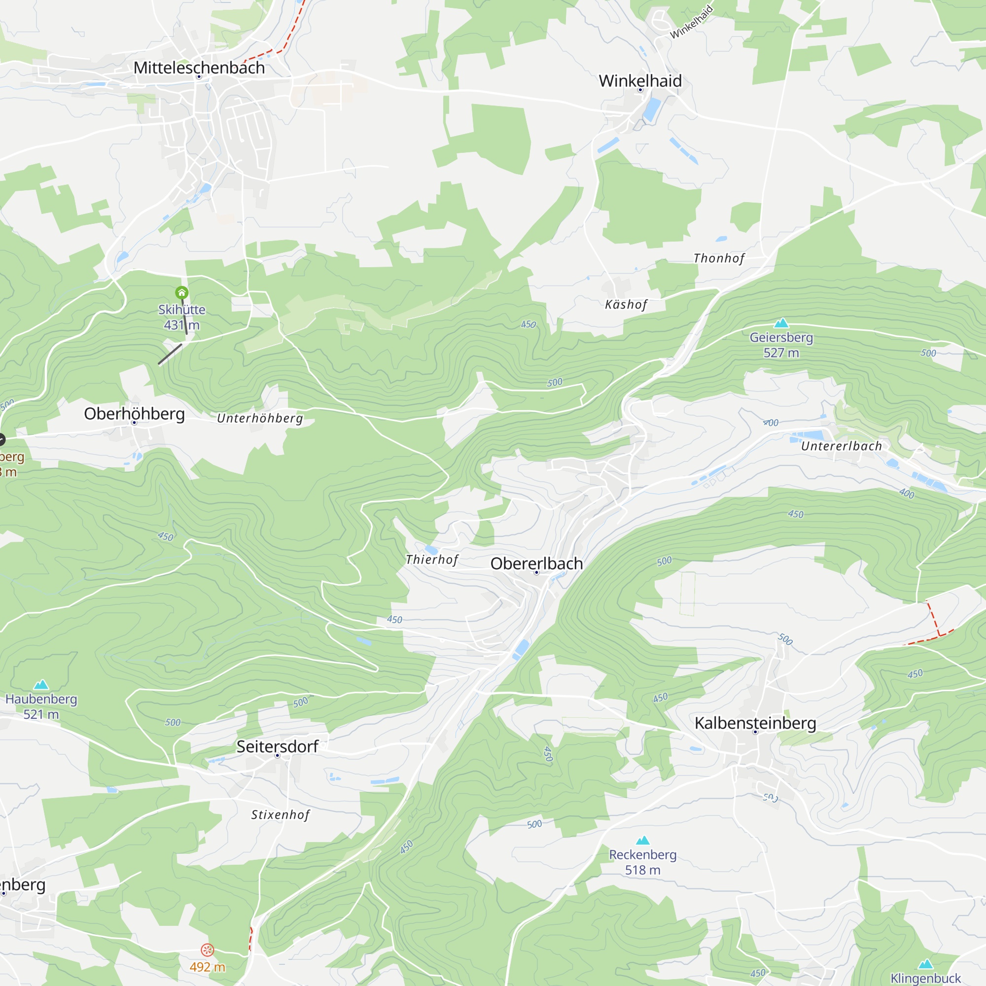 Skihütte Obererlbach map