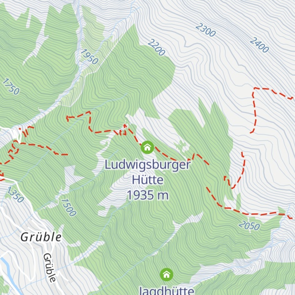 Map of Ludwigsburger Hütte
