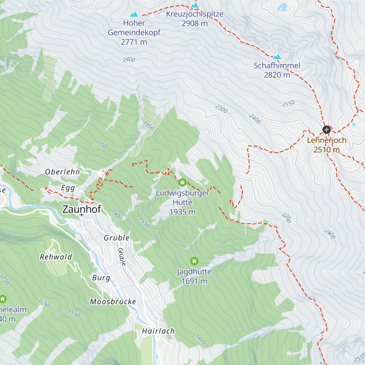 Ludwigsburger Hütte map