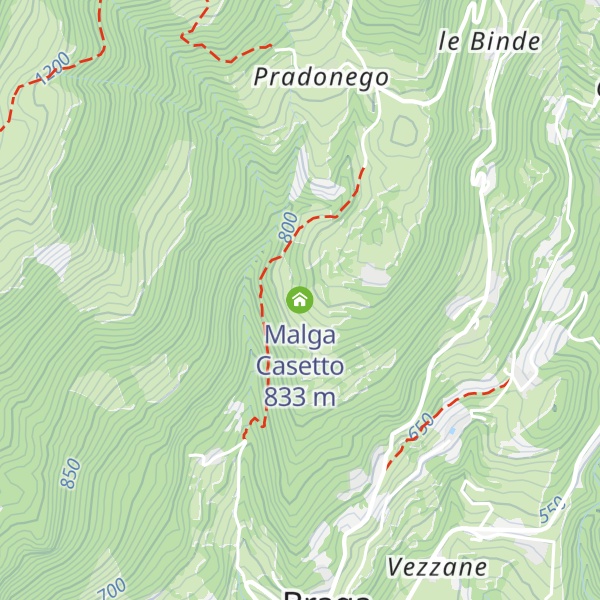 Map of Malga Casetto