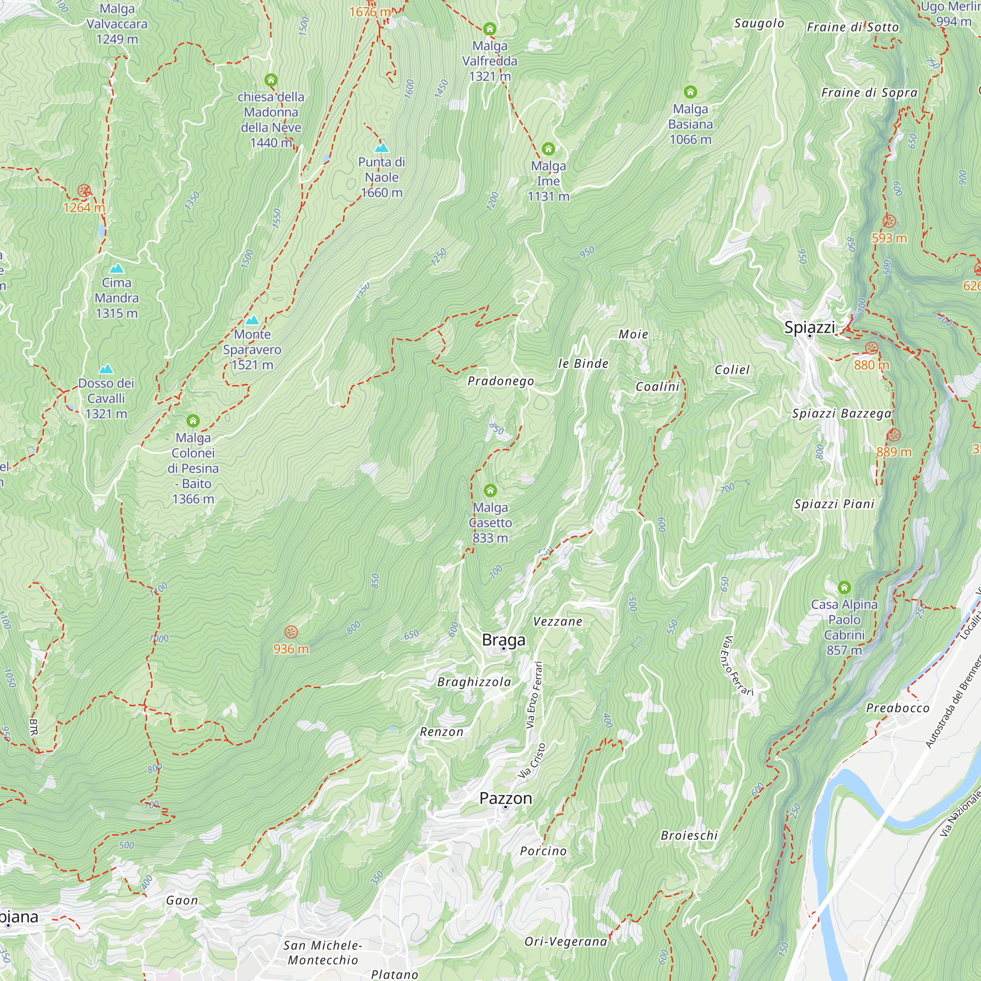 Malga Casetto map