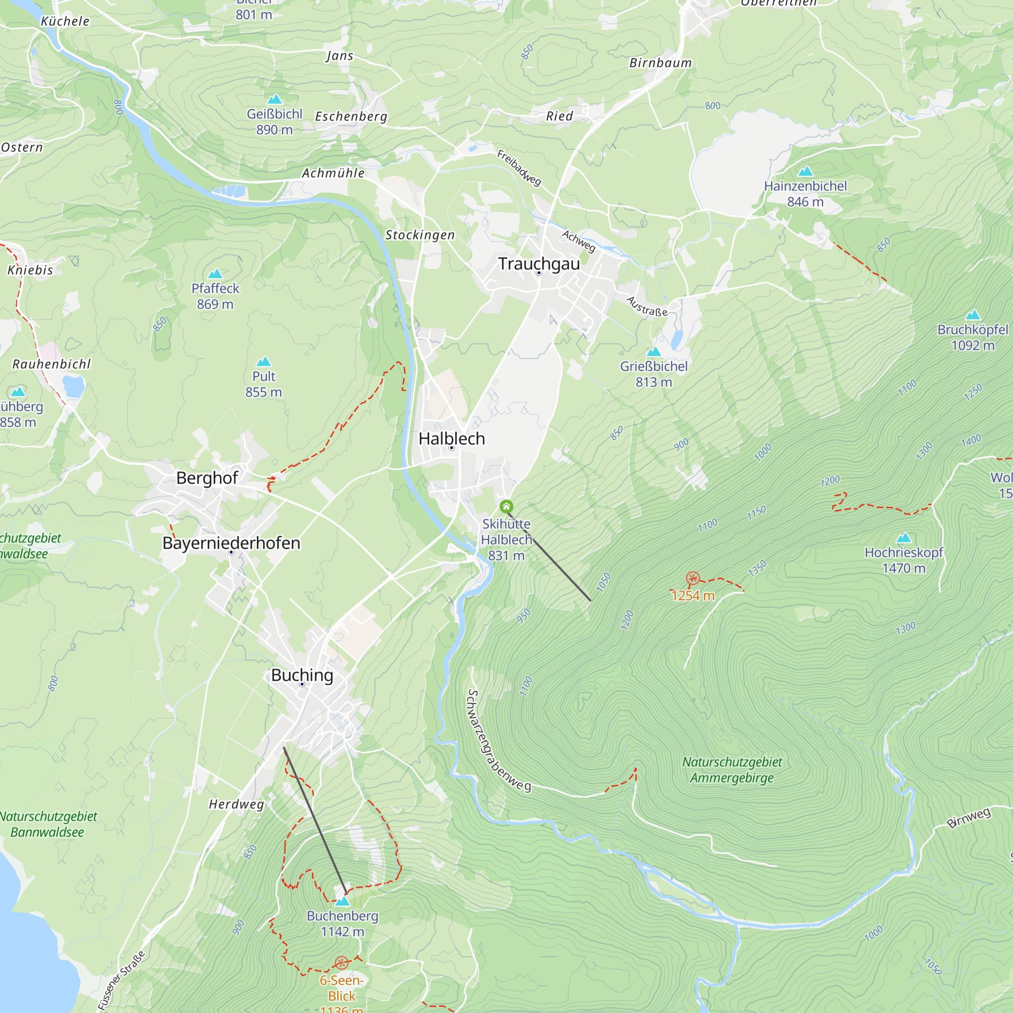 Skihütte Halblech map