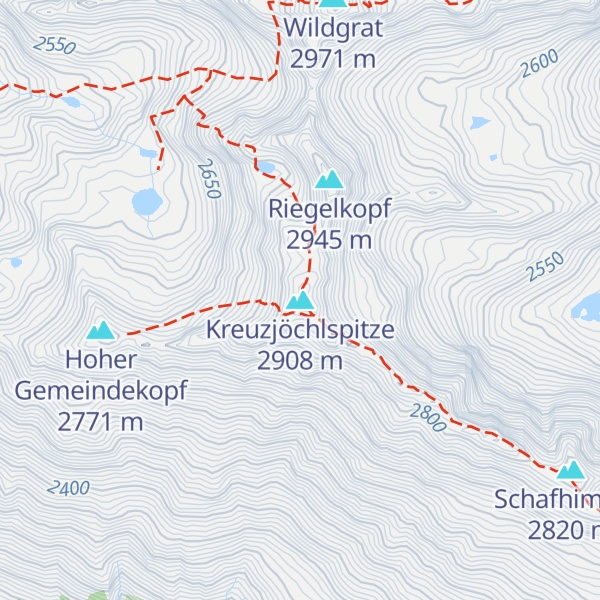 Map of Kreuzjöchlspitze