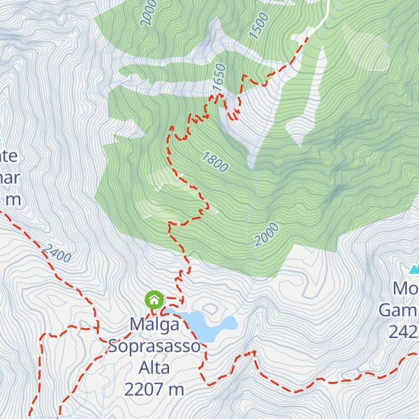 Map of Malga Casera (Soprasasso di sotto)