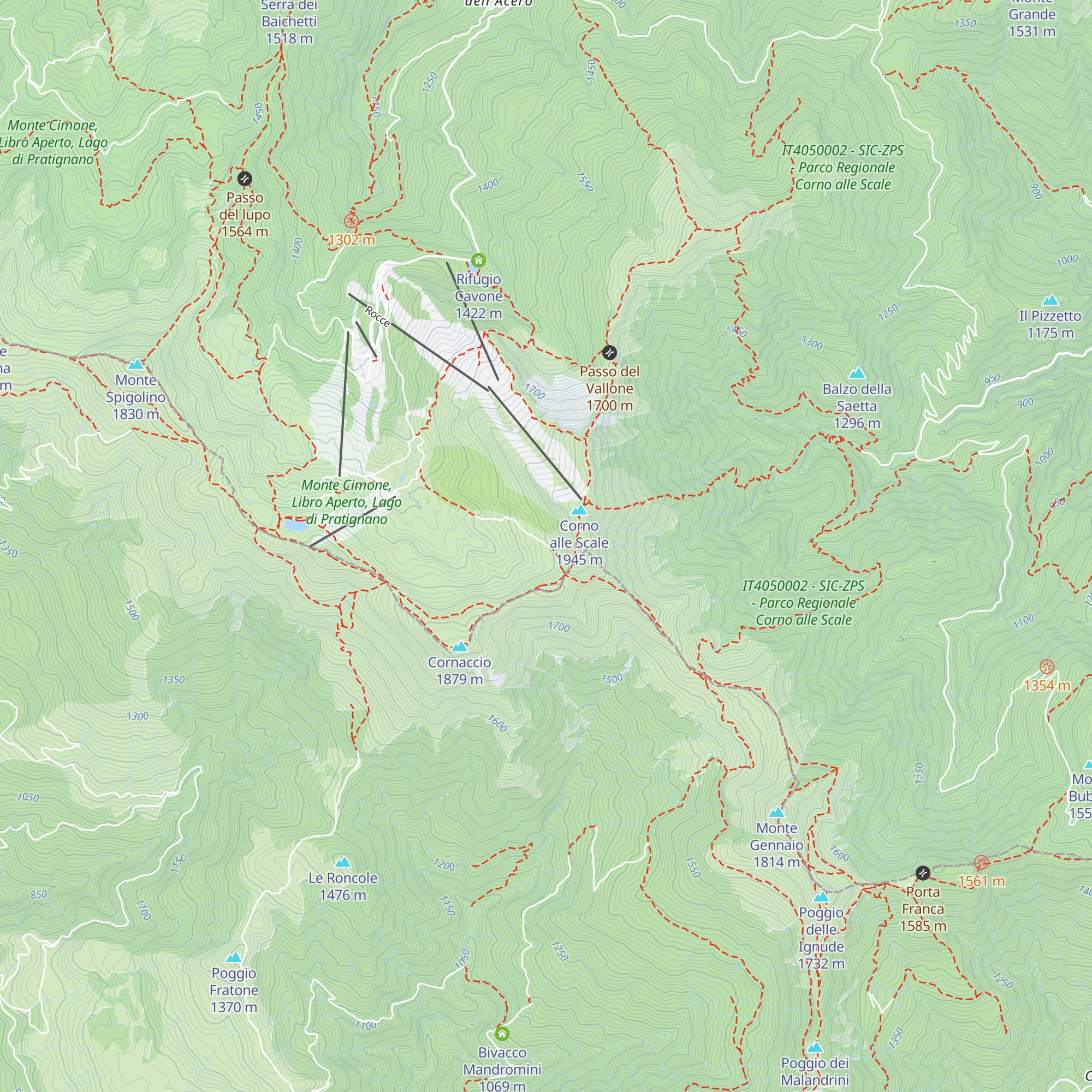 Capanna del Sasseto map