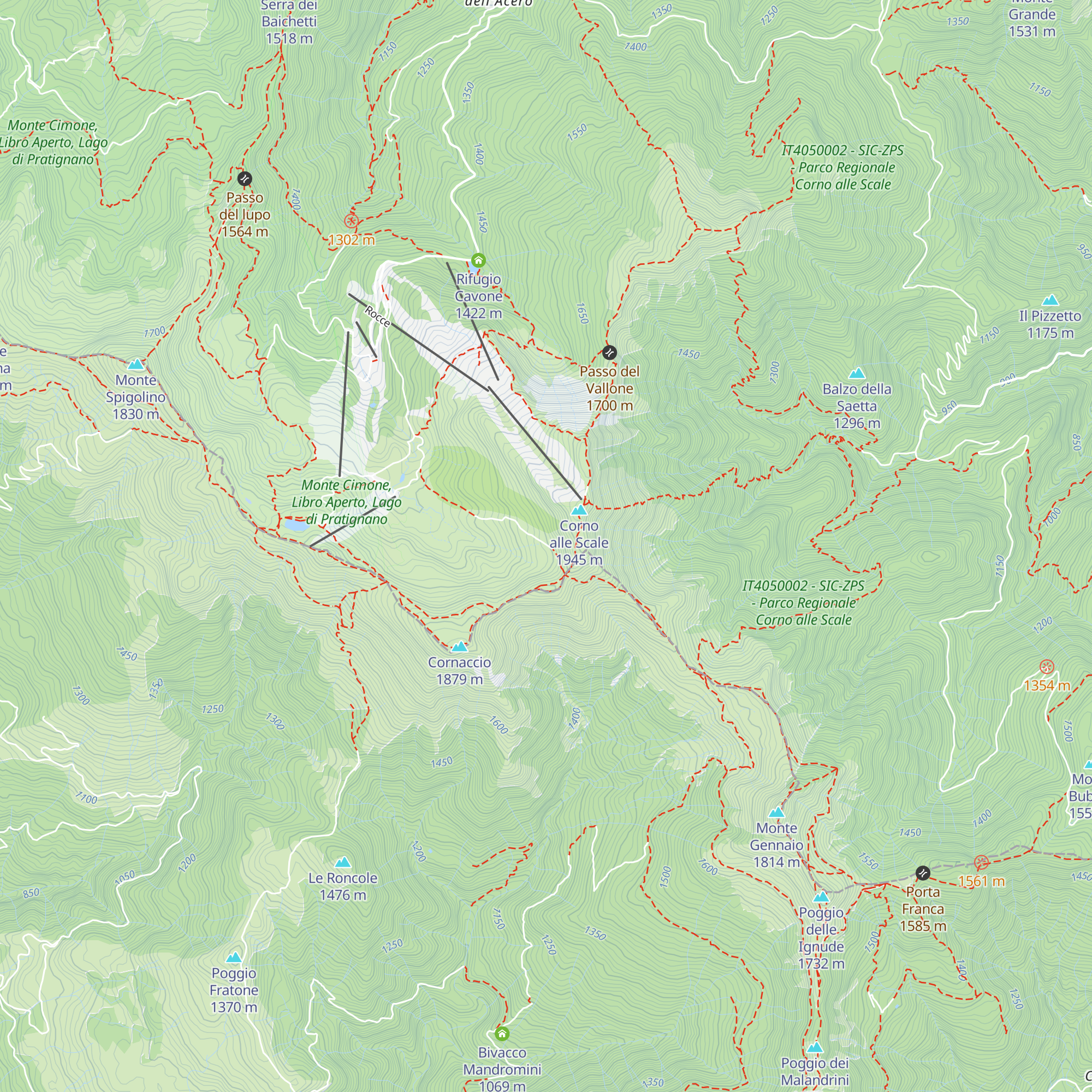 Capanna del Sasseto map