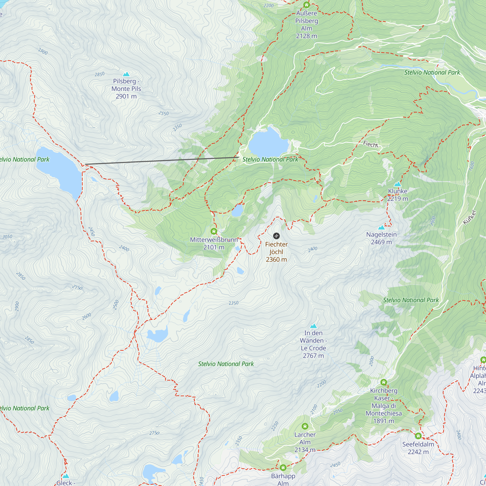Oberweißbrunn Alm - Malga Oberweißbrunn map