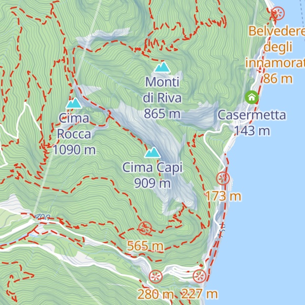 Map of Cima Capi