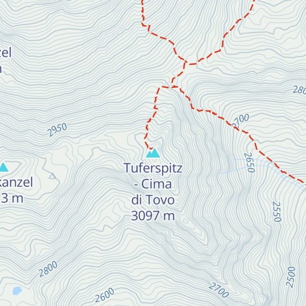 Map of Tuferspitz - Cima di Tovo