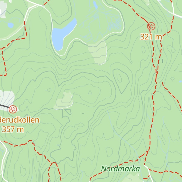 Map of Linderudseterhøgdene