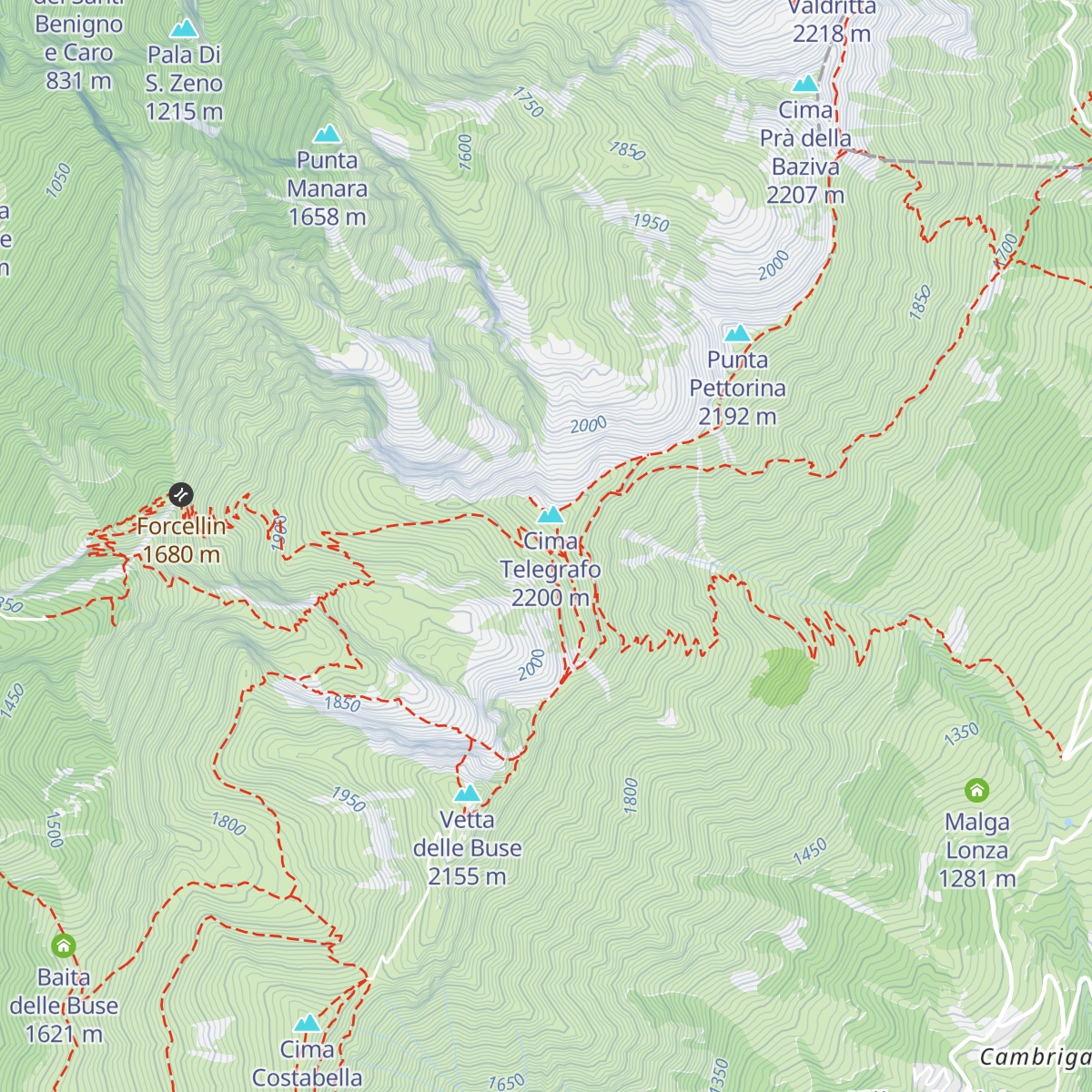 Rifugio Calzolari-Pona al Telegrafo map