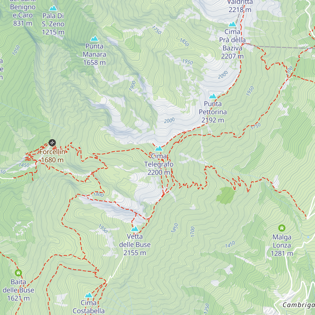 Rifugio Telegrafo, G. Barana map