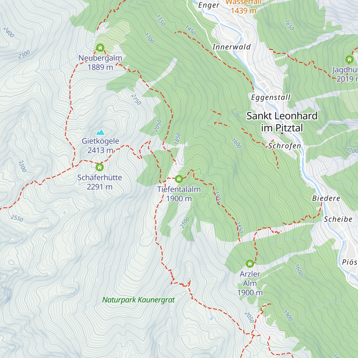 Tiefentalalm map