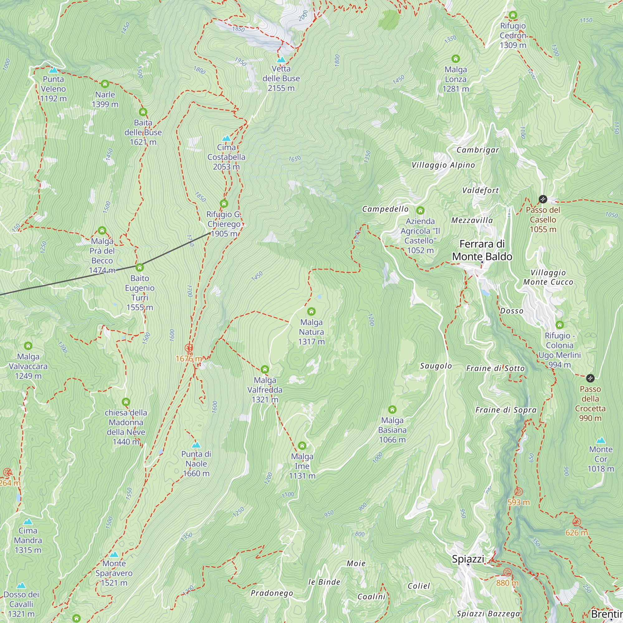 Malga Natura map
