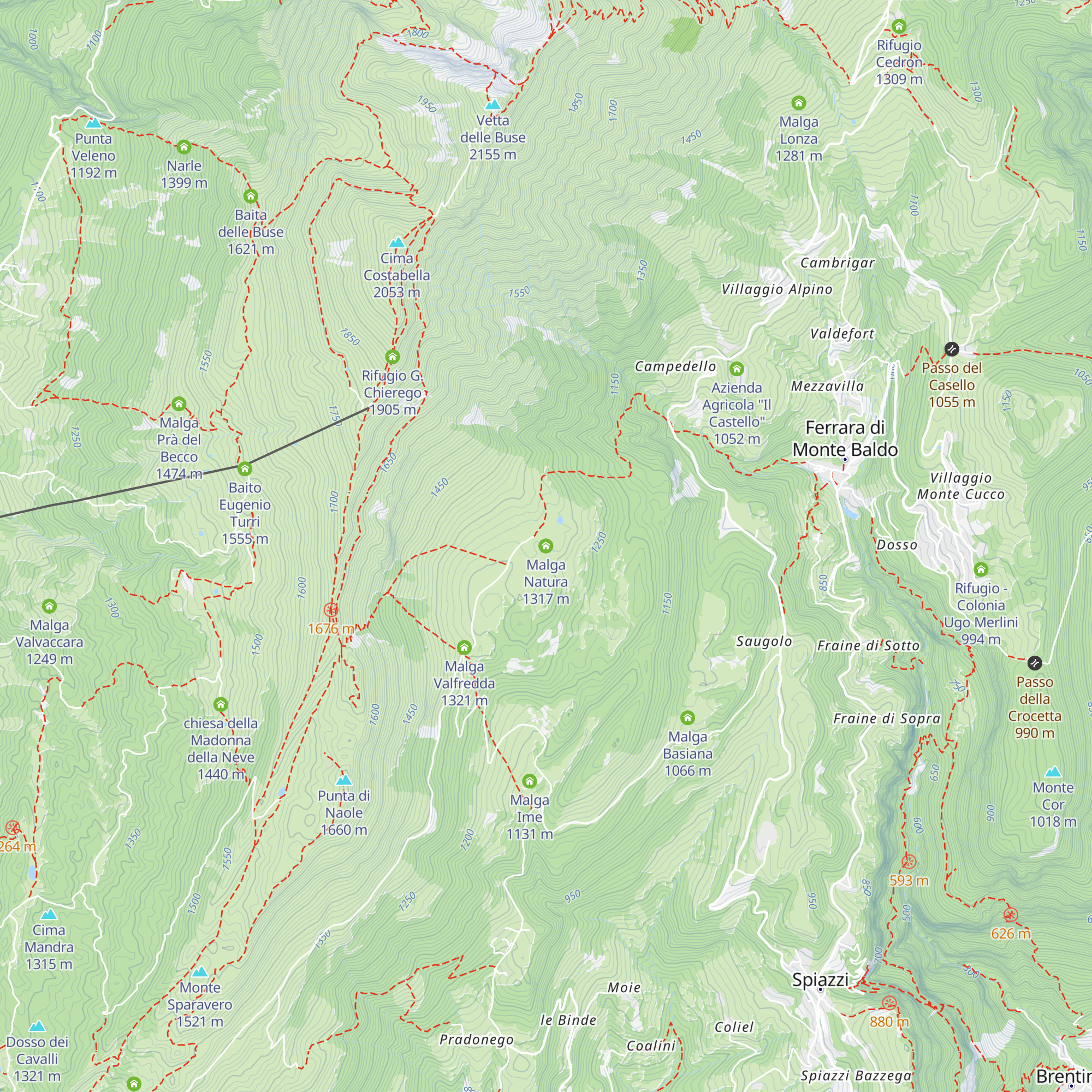 Malga Natura map