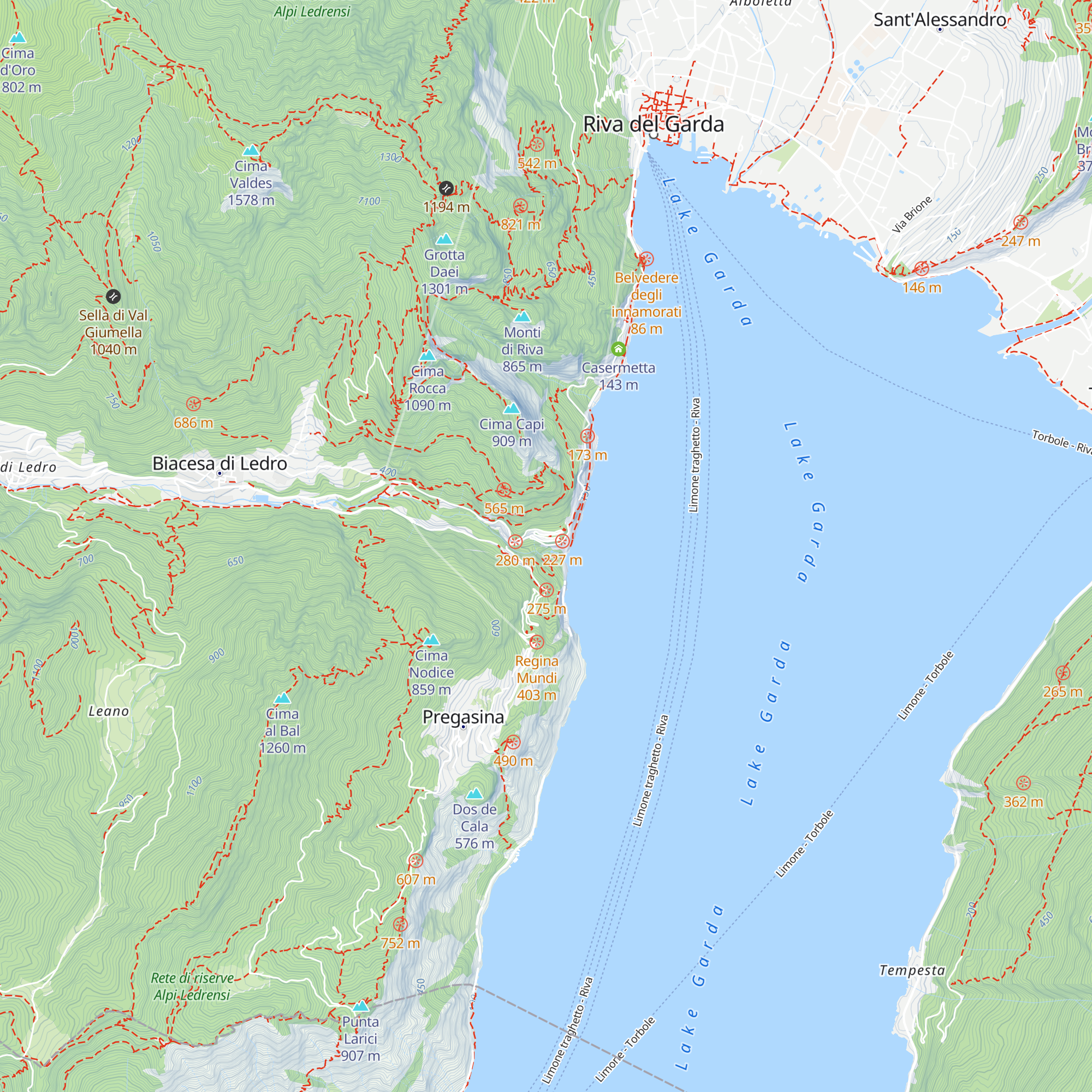 Ponale Alto Belvedere map