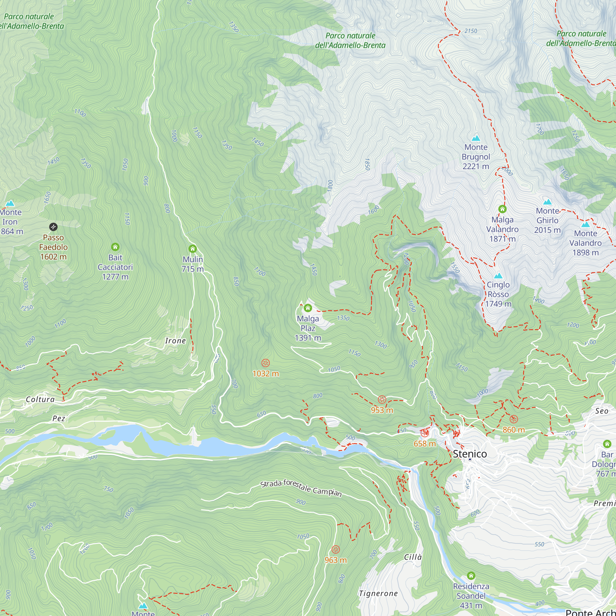 Malga Plaz map