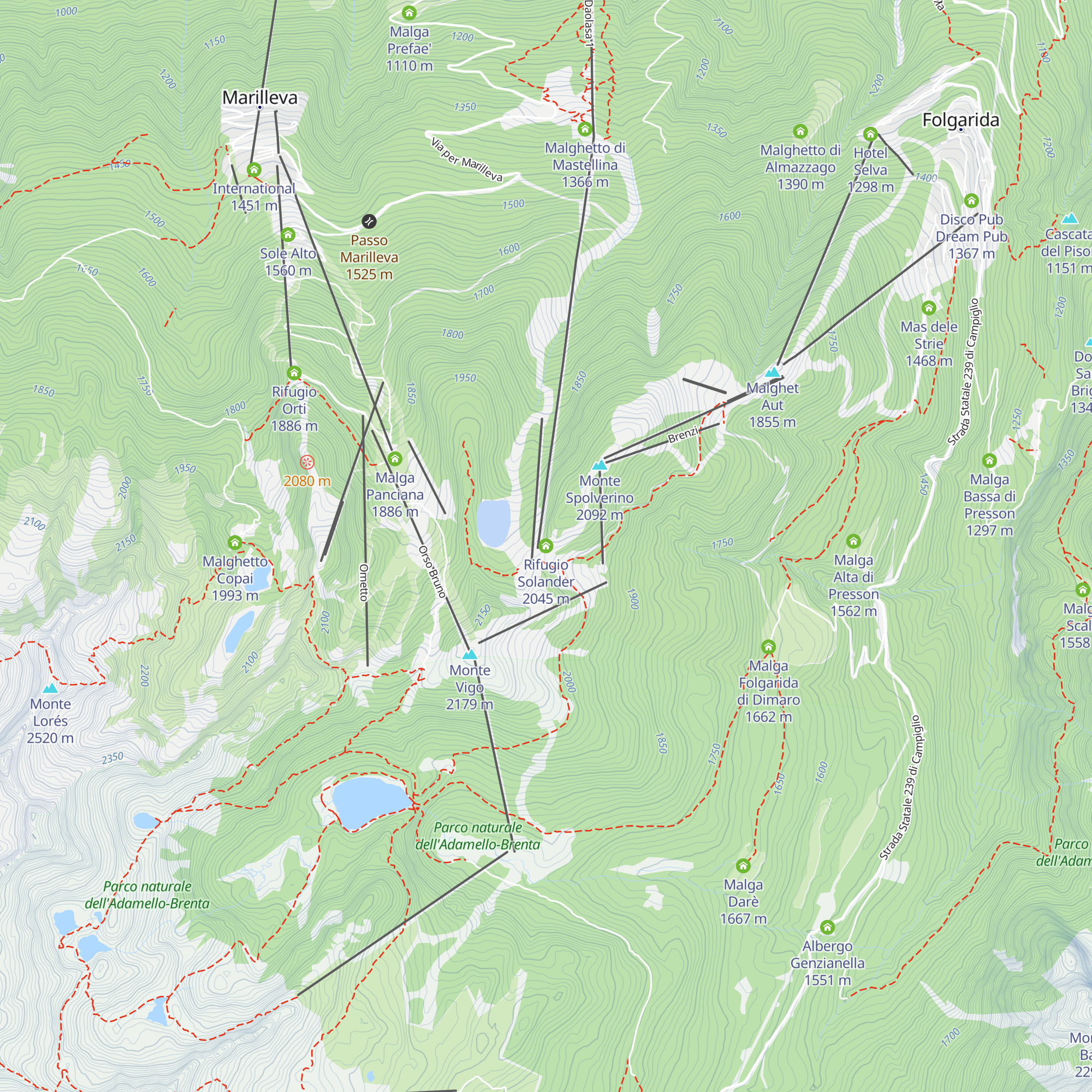 Rifugio Solander map