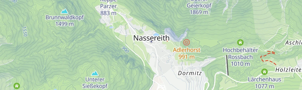 Map of the start of Muthenaualm (Nassereither Alm) Nr. 610