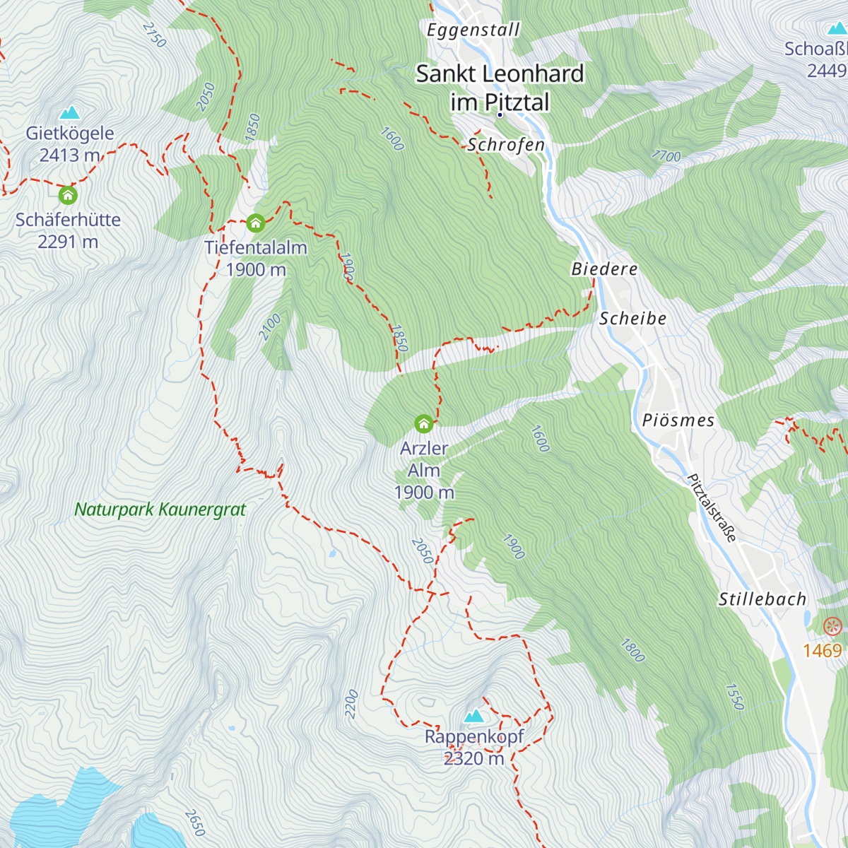 Arzler Alm map