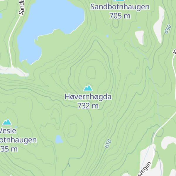 Map of Høvernhøgda