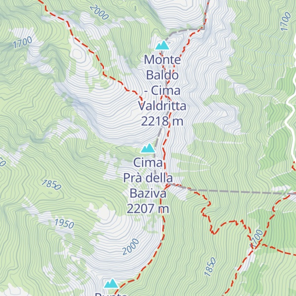 Map of Cima Prà della Baziva
