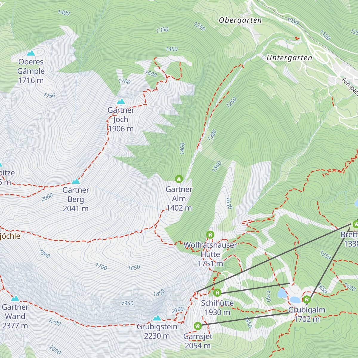 Gartner Alm map