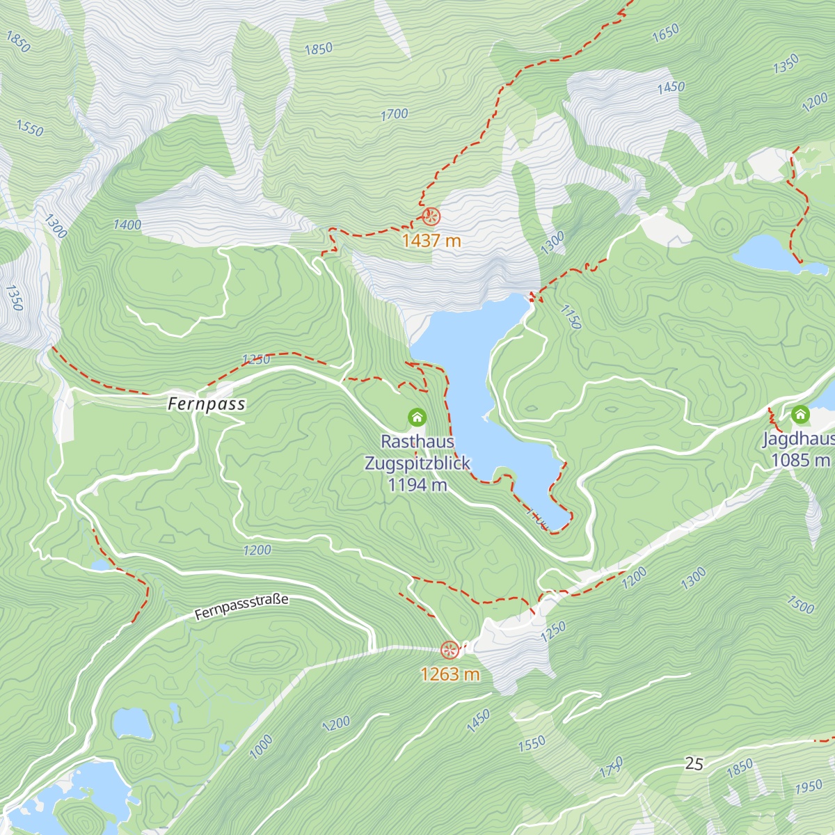 Rasthaus Zugspitzblick map