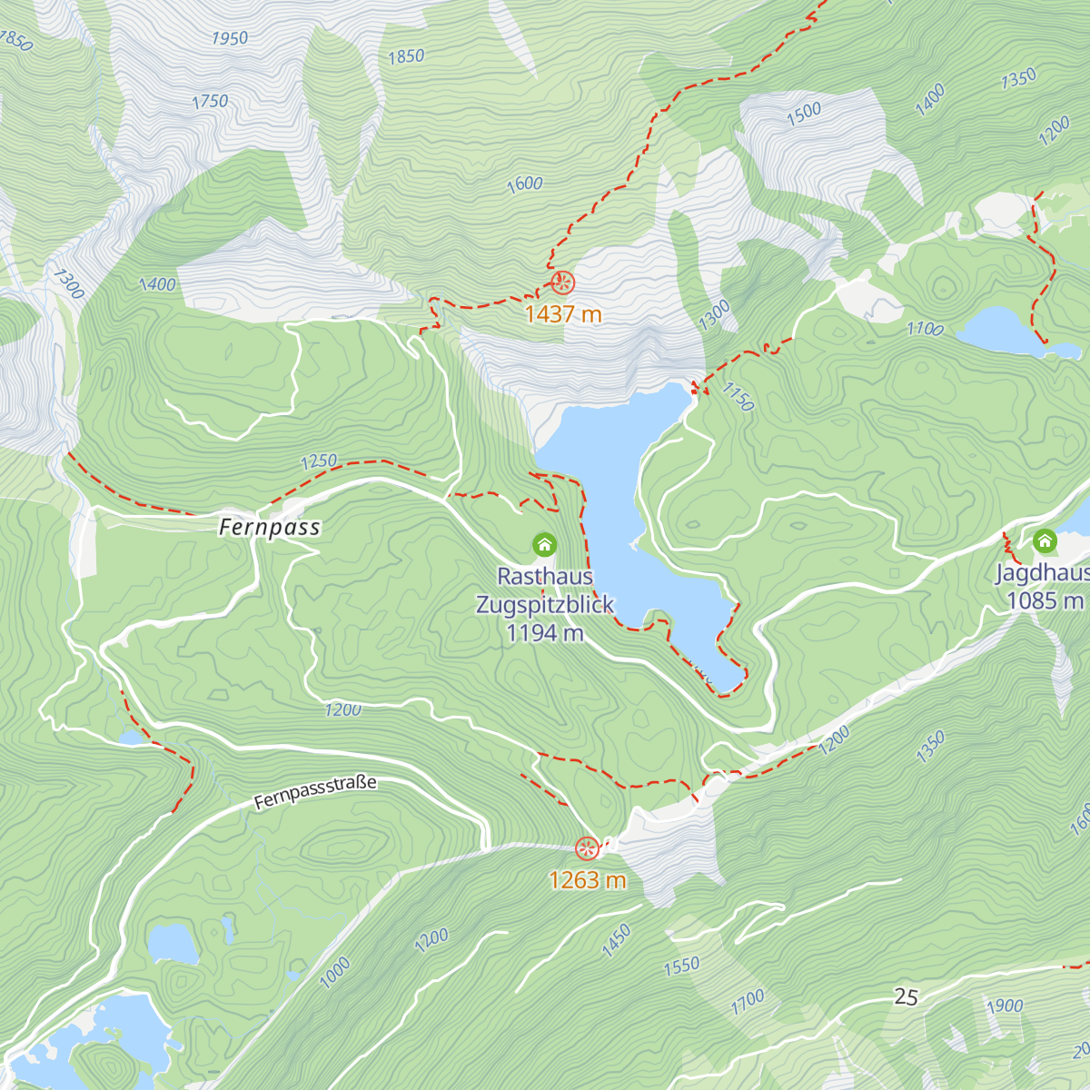 Rasthaus Zugspitzblick map