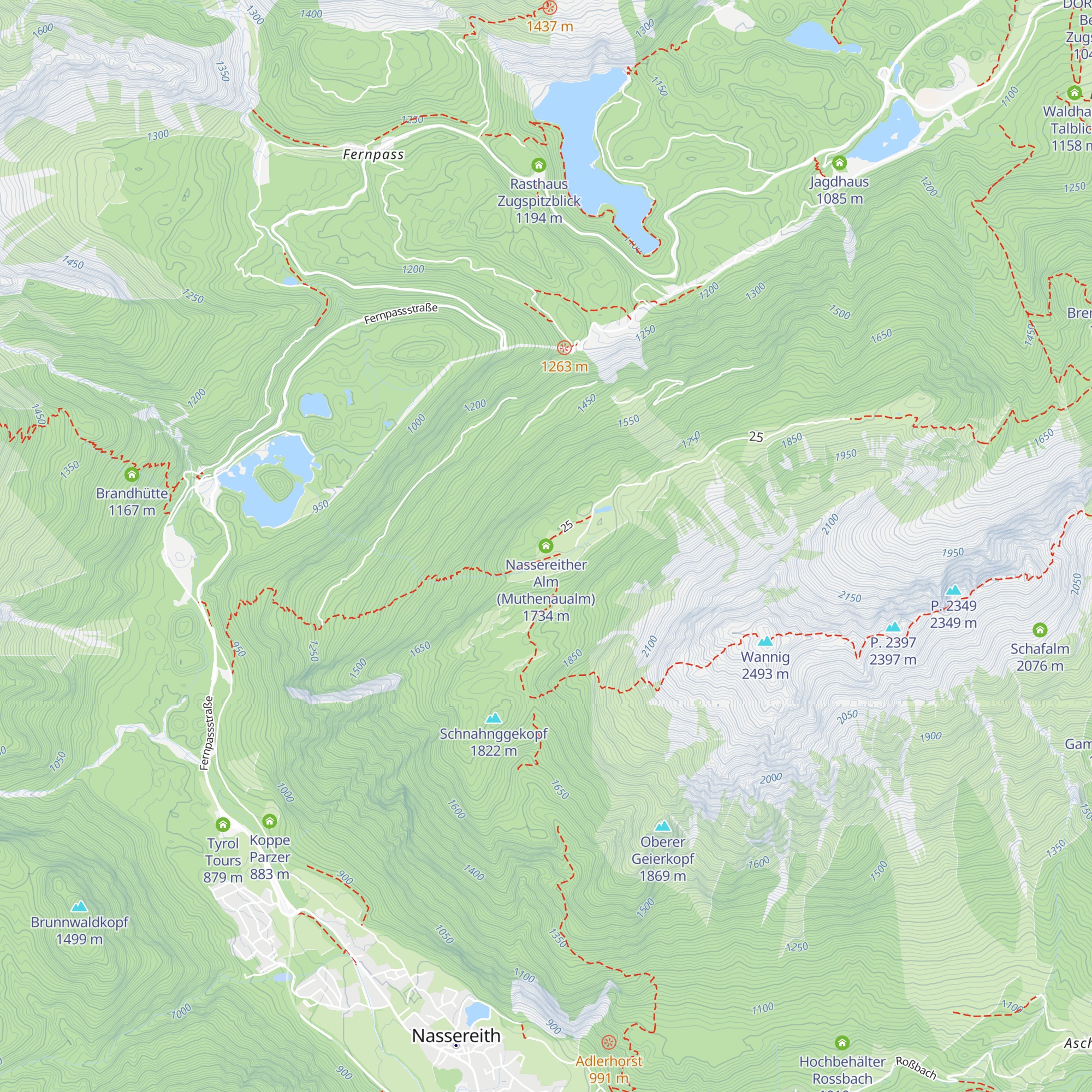 Nassereither Alm (Muthenaualm) map