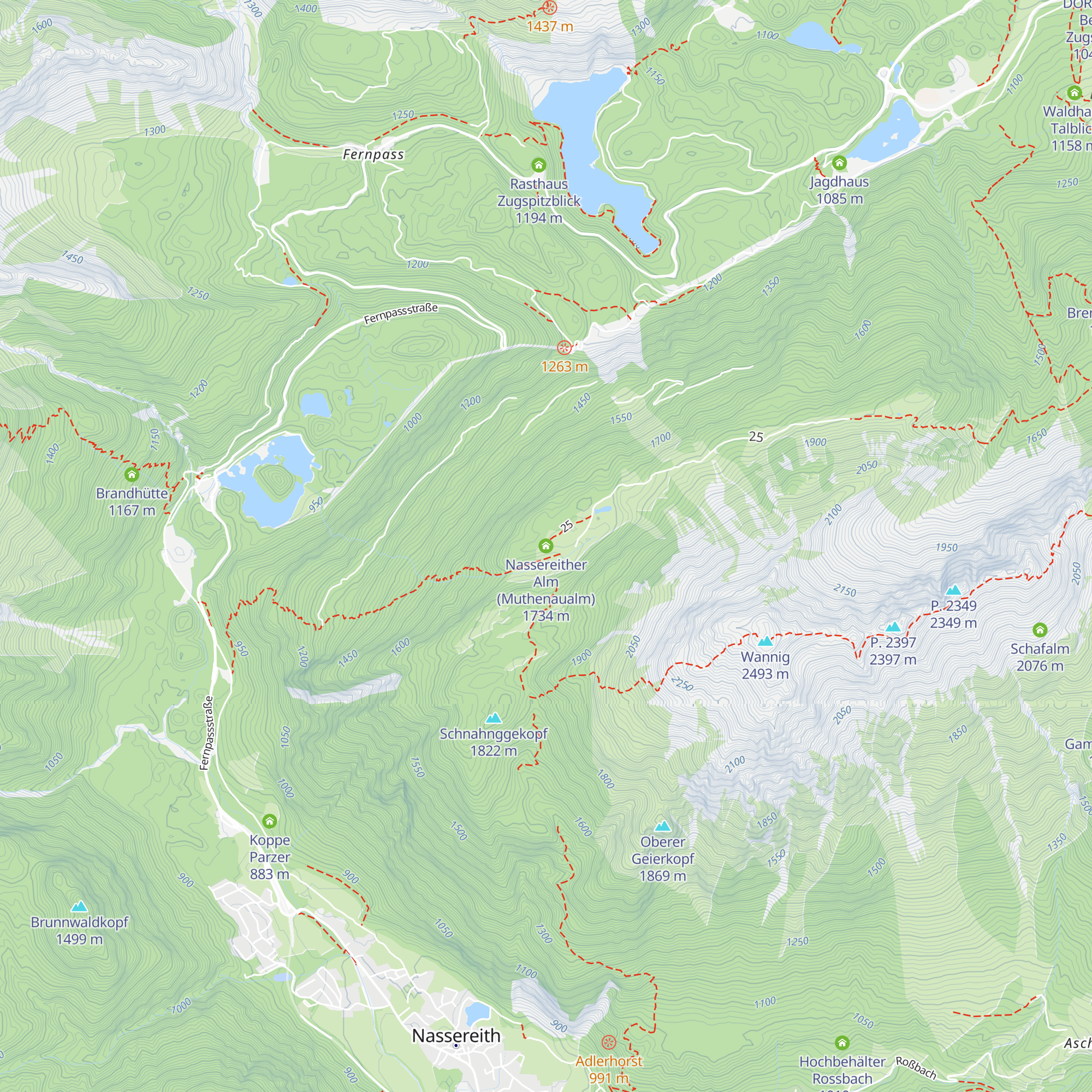 Nassereither Alm (Muthenaualm) map