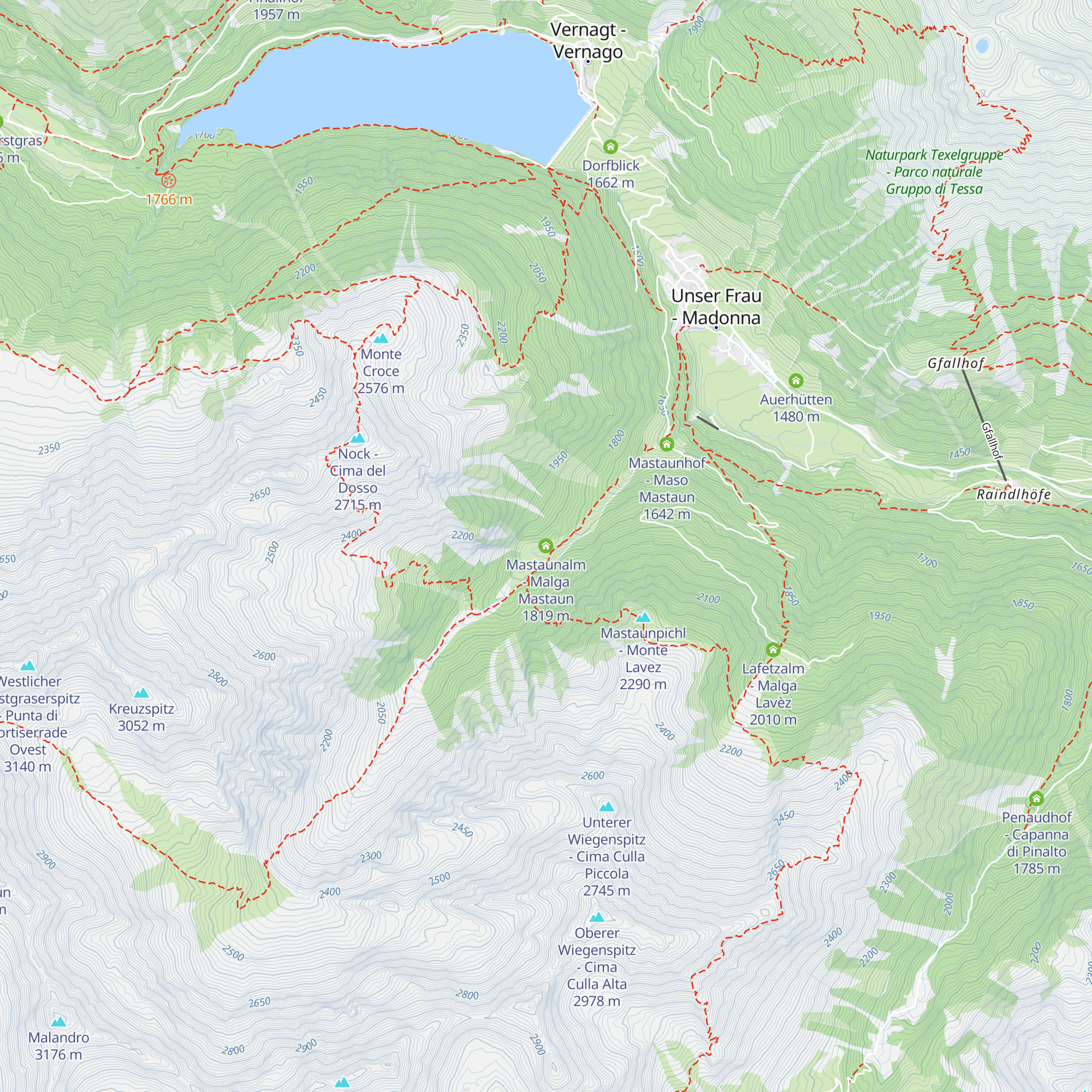 Mastaunalm - Malga Mastaun map