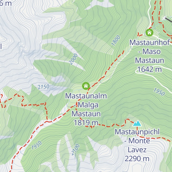 Map of Mastaunalm - Malga Mastaun